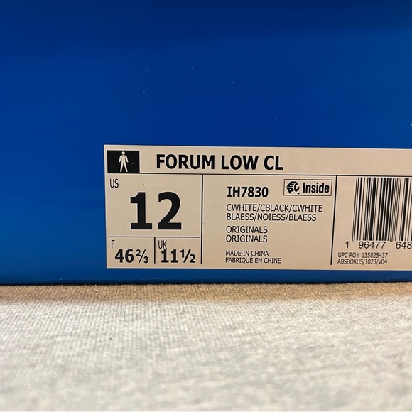 Adidas Originals Forum Low CL White/Black Men's Shoe Size 12 IH7830​ - Picture 11 of 11